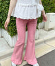 無地フリルフレアパンツ/ピンク モデル：160㎝ F着用