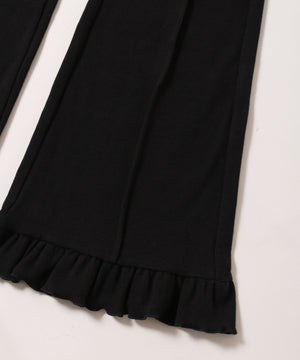 無地フリルフレアパンツ