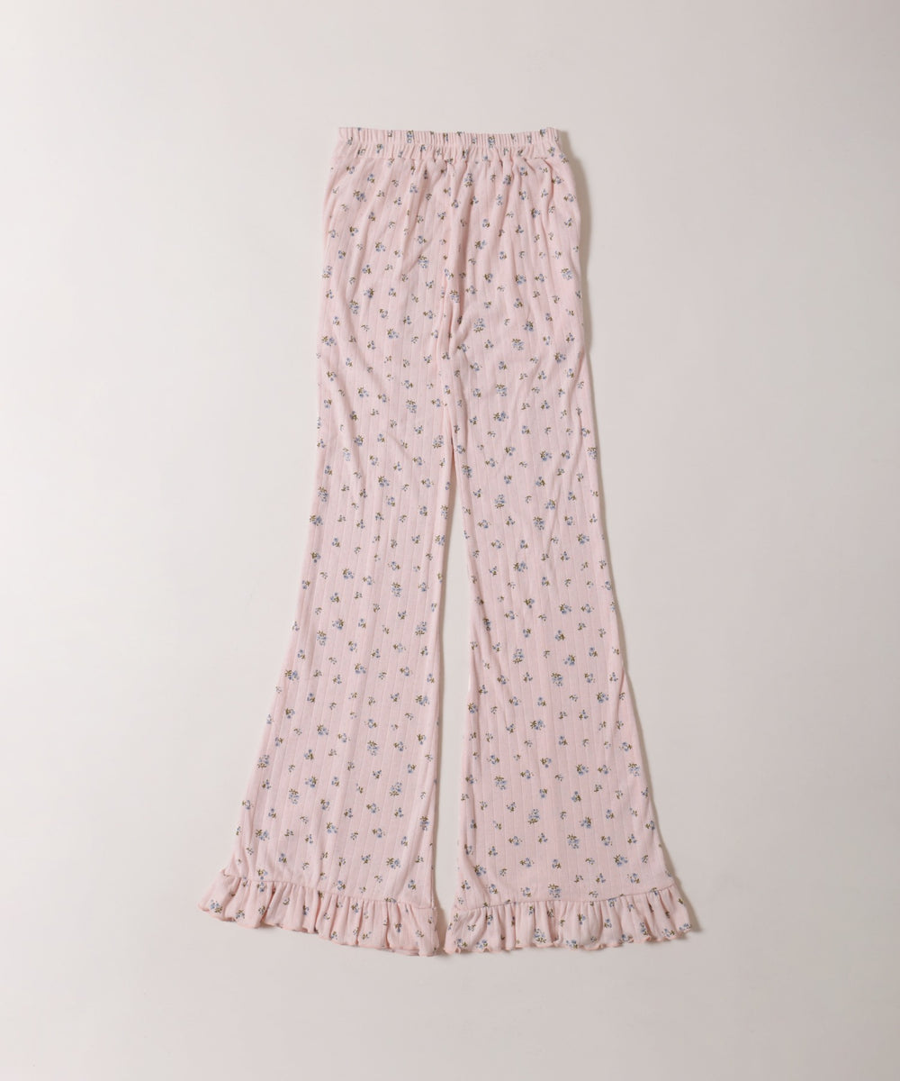 フラワーフリルフレアパンツ