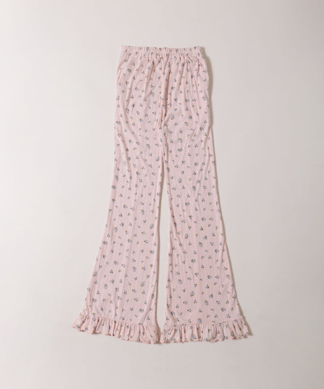 フラワーフリルフレアパンツ