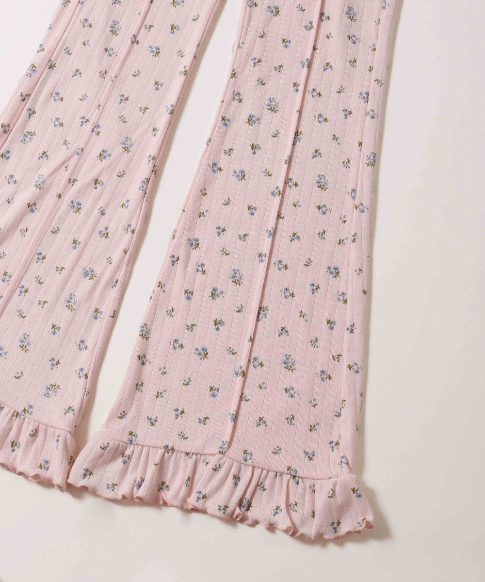 フラワーフリルフレアパンツ