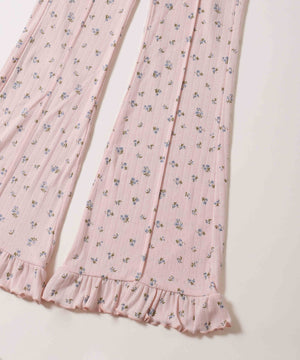 フラワーフリルフレアパンツ