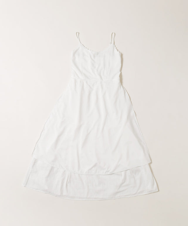 コットンレースロングキャミワンピース