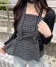 チョーカーセットチェックキャミ/ブラック モデル：157㎝ F着用