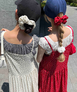 シュシュセットフラワーロングキャミワンピース