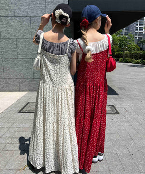 シュシュセットフラワーロングキャミワンピース