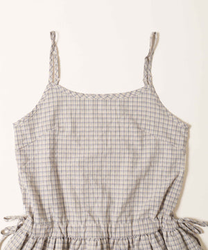 サイドリボンチェックキャミチュニック