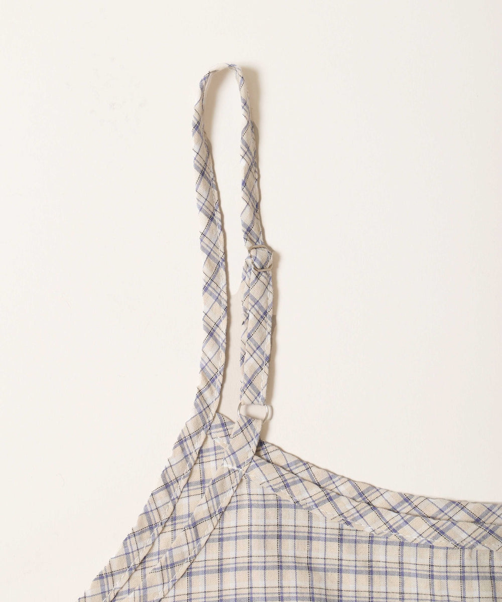 サイドリボンチェックキャミチュニック