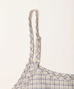 サイドリボンチェックキャミチュニック