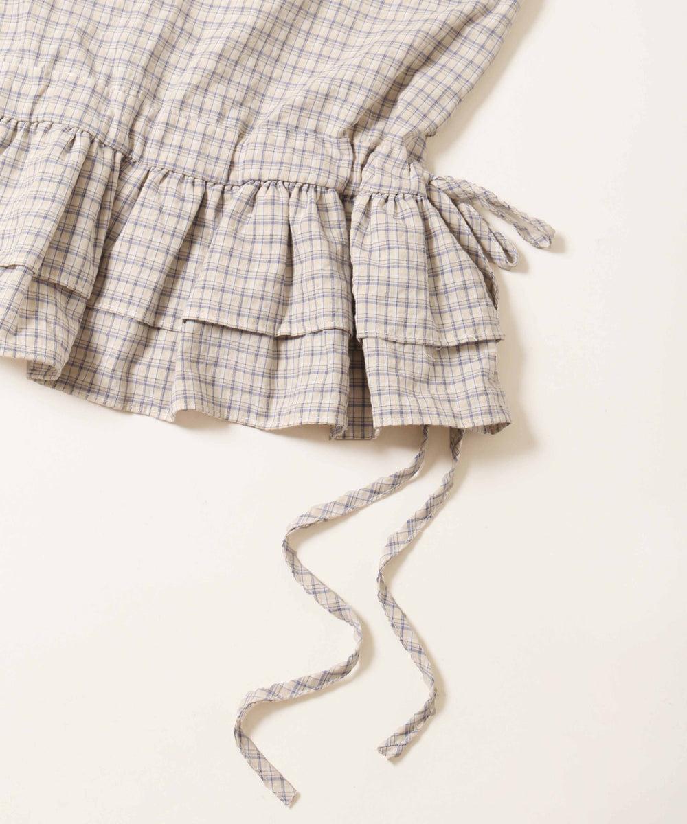 サイドリボンチェックキャミチュニック