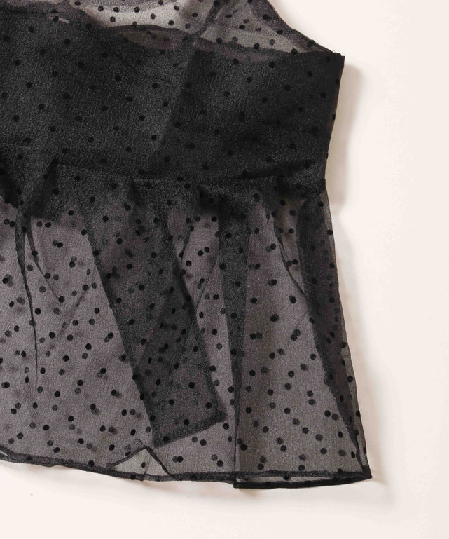 バックリボンドットシアーキャミ