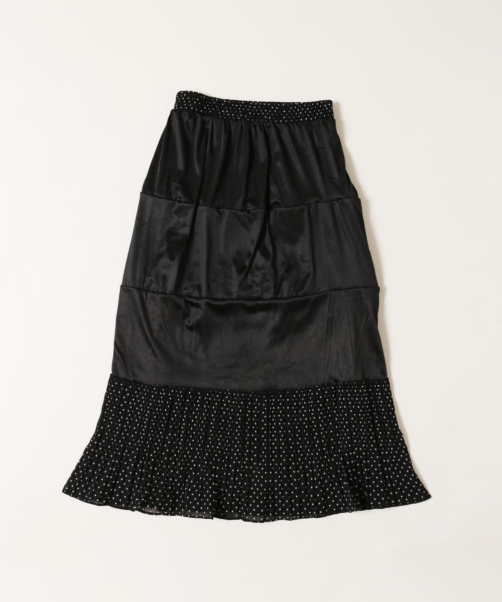 ドットティアードロングスカート
