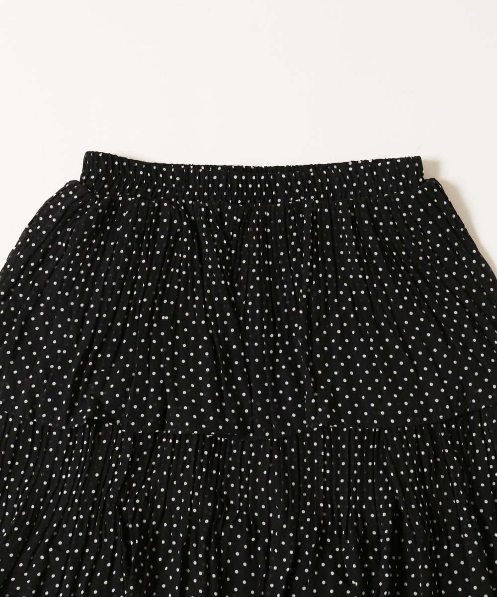 ドットティアードロングスカート