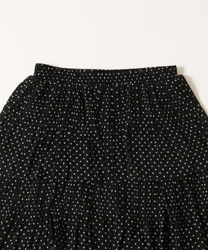 ドットティアードロングスカート