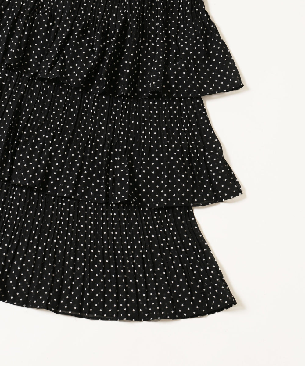 ドットティアードロングスカート