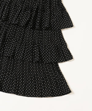 ドットティアードロングスカート