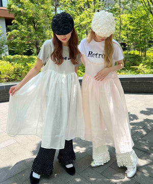 ボリュームシアーロングキャミワンピ