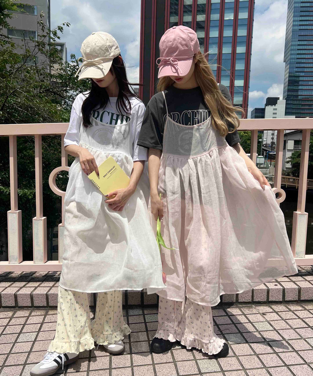 ボリュームシアーロングキャミワンピ