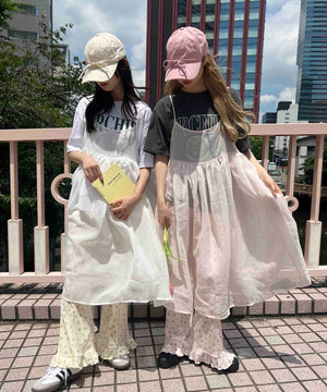 ボリュームシアーロングキャミワンピ