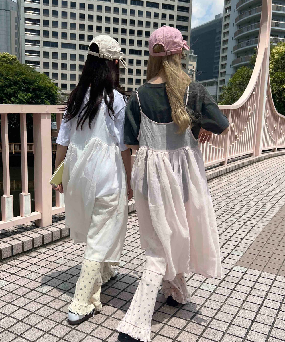 ボリュームシアーロングキャミワンピ