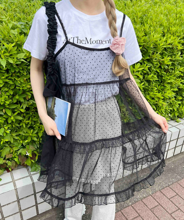 litmusミニワンピース litmus ミニワンピース ドットシアーキャミミニワンピース