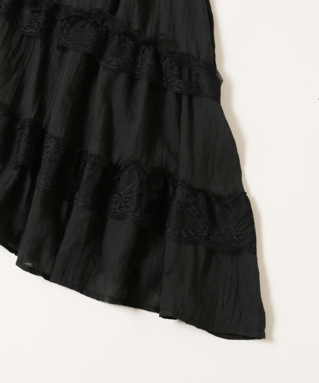 レースフリルヘムロングスカート