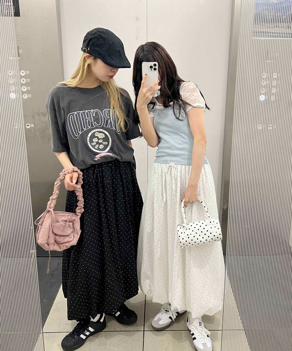 ドットロングバルーンスカート