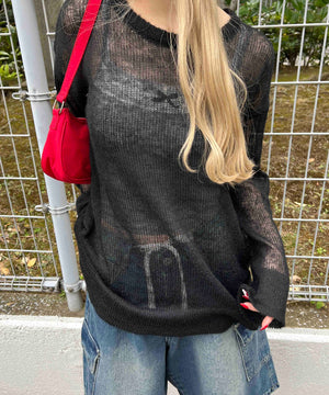 ルーズメッシュニット