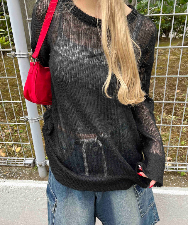 ルーズメッシュニット