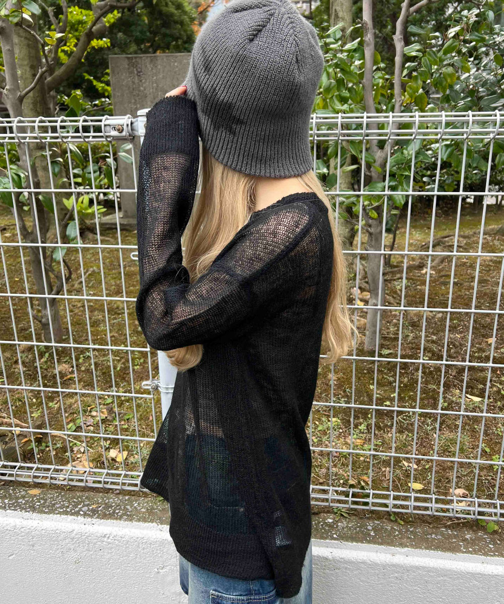 ルーズメッシュニット