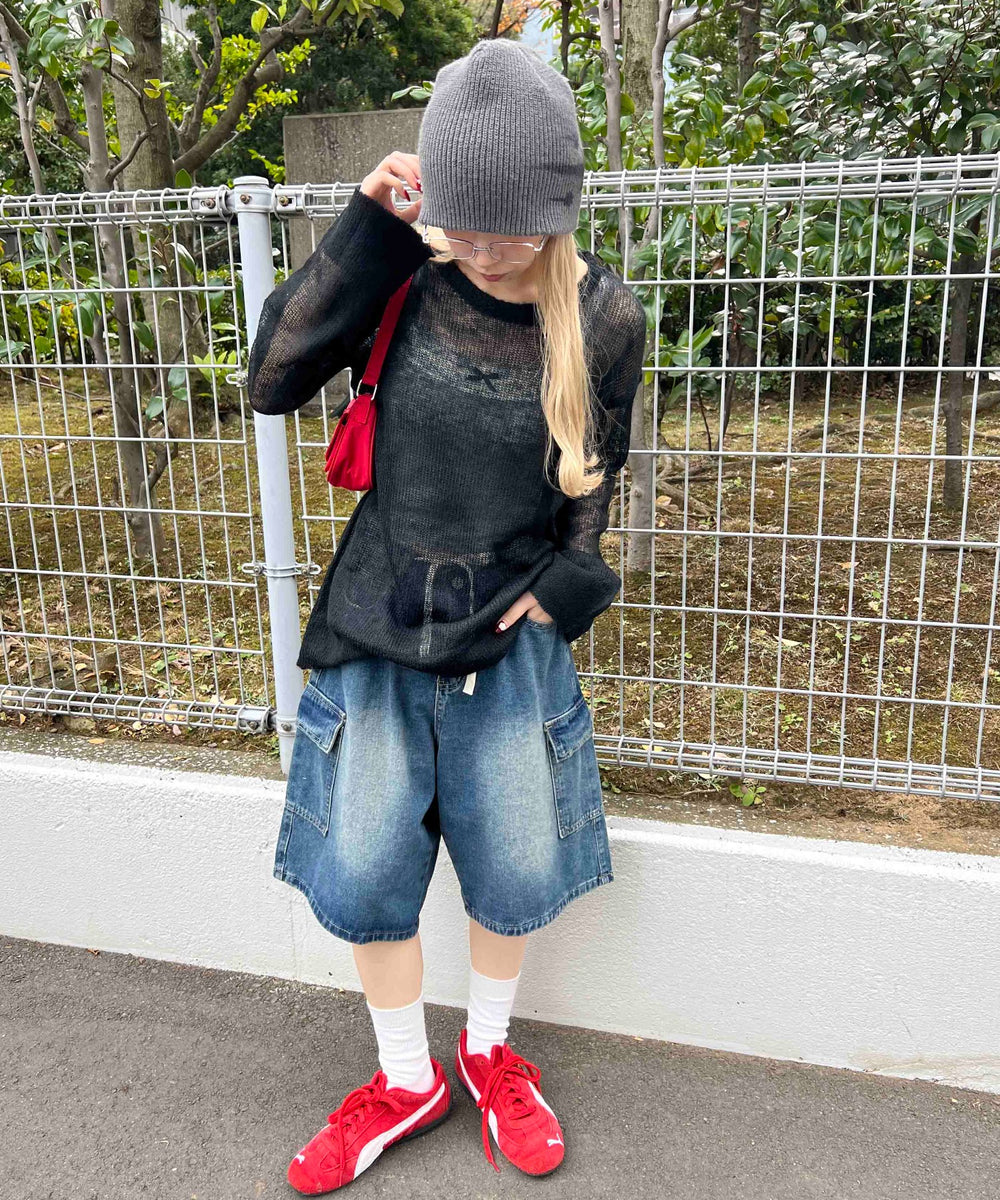 ルーズメッシュニット