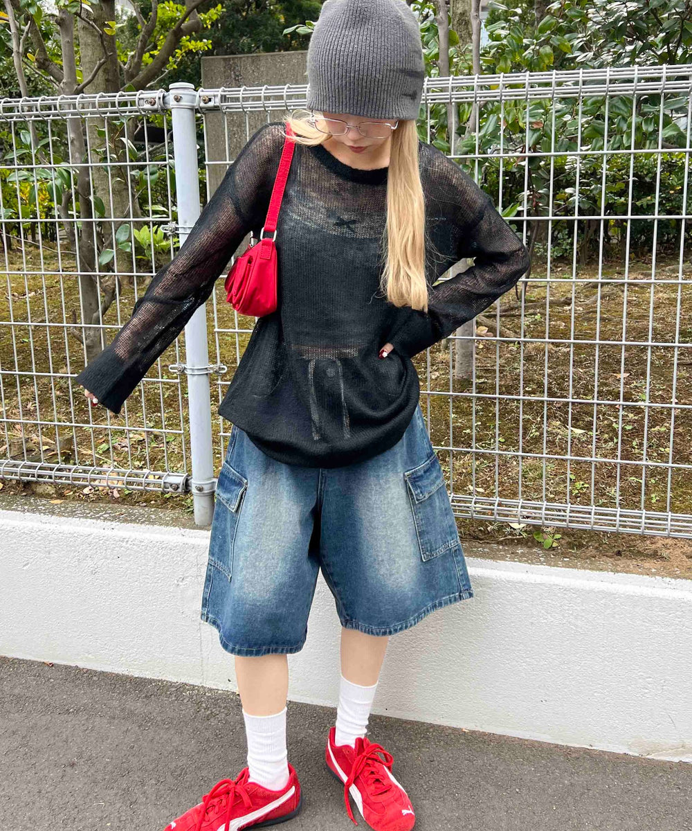 ルーズメッシュニット