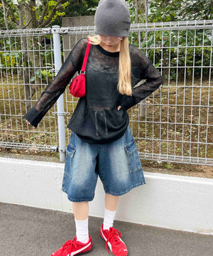 ルーズメッシュニット