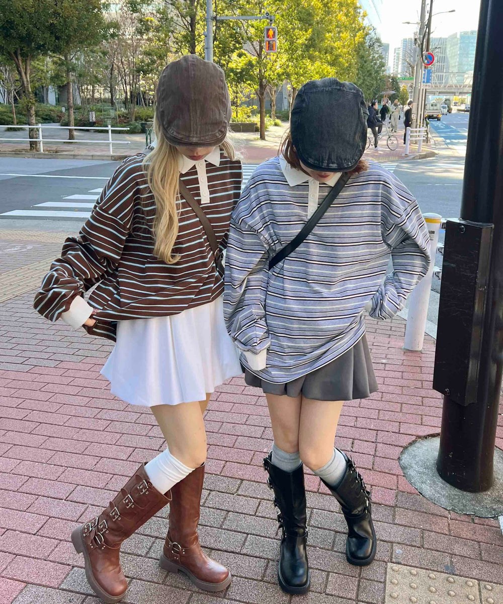 マルチボーダービッグポロシャツ