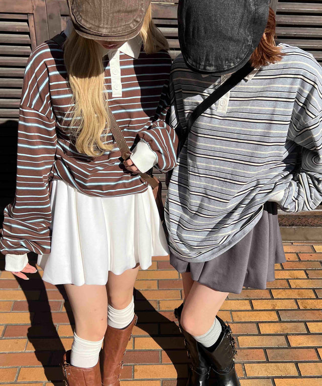 マルチボーダービッグポロシャツ