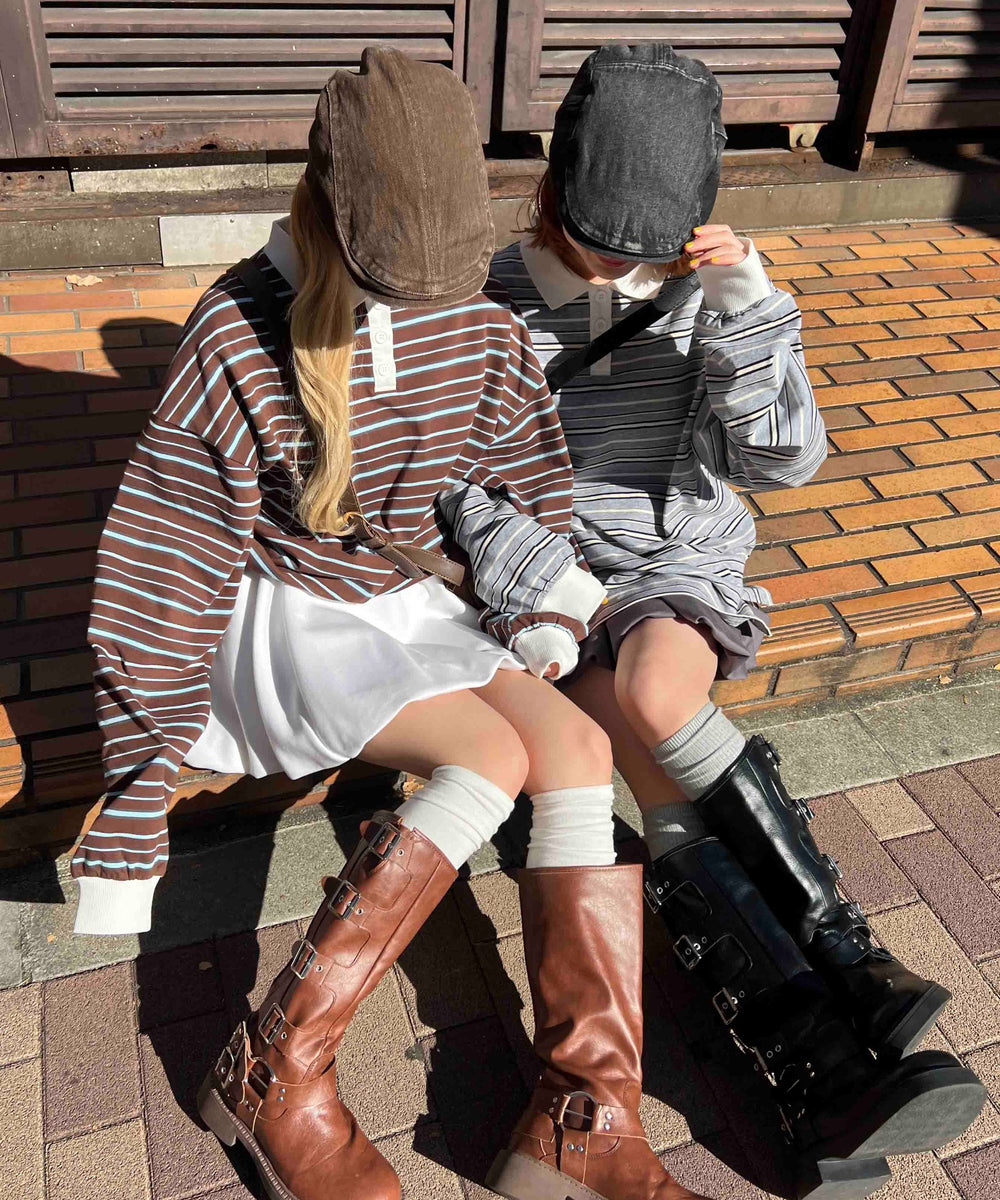 マルチボーダービッグポロシャツ