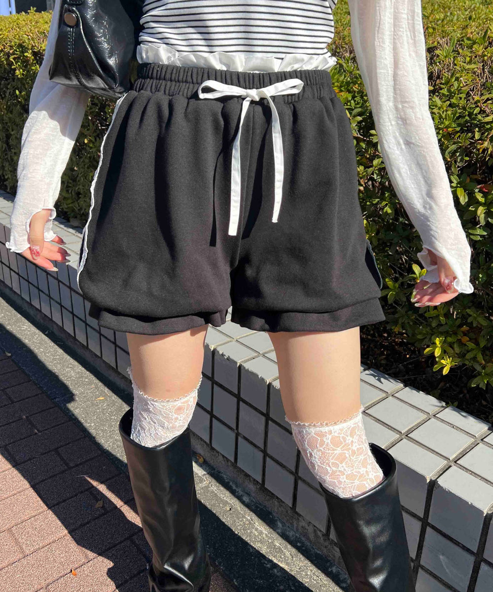 レースラインバルーンショートパンツ