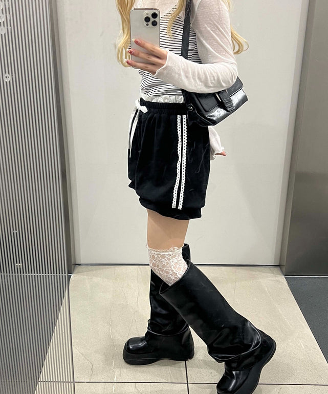 レースラインバルーンショートパンツ