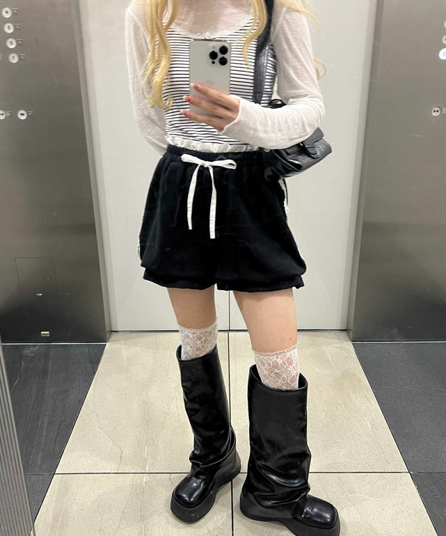 レースラインバルーンショートパンツ