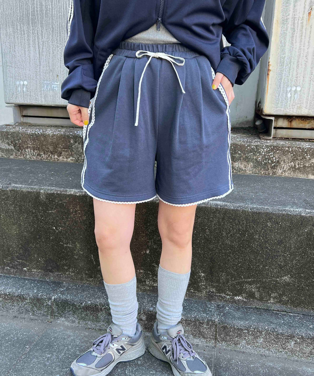 レースパイピングハーフパンツ