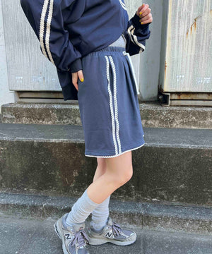 レースパイピングハーフパンツ