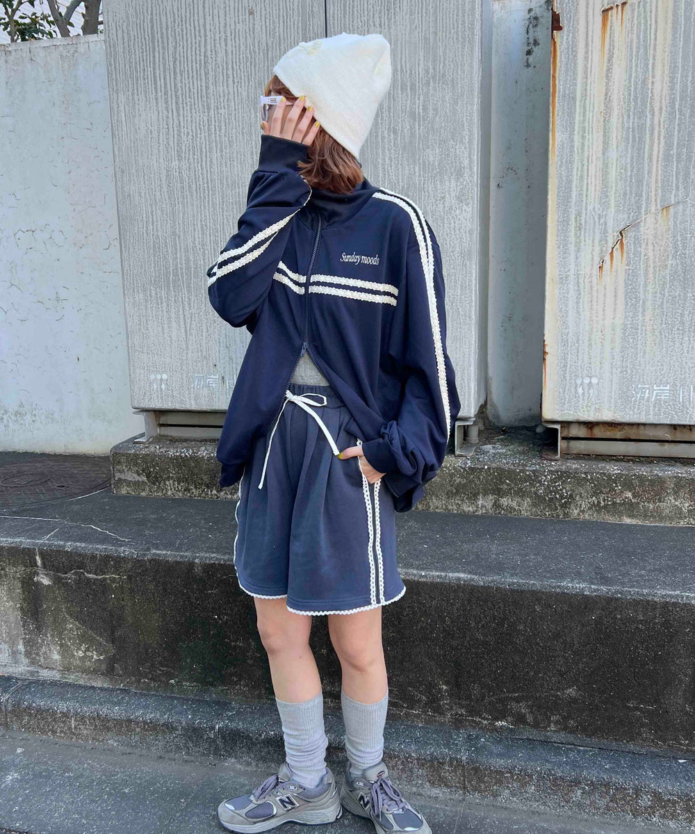 レースパイピングハーフパンツ