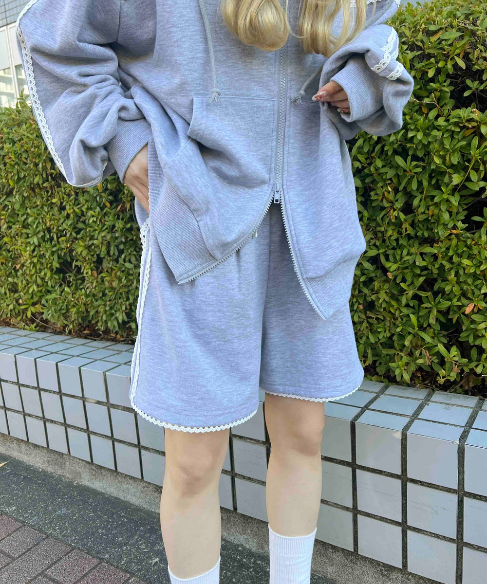 レースパイピングハーフパンツ
