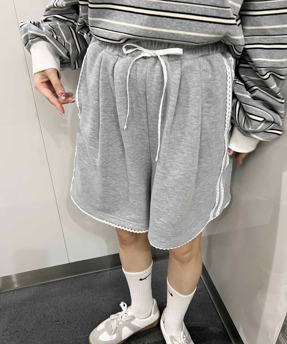 レースパイピングハーフパンツ