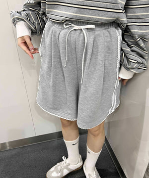 レースパイピングハーフパンツ