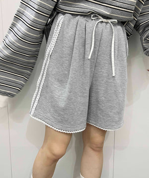 レースパイピングハーフパンツ