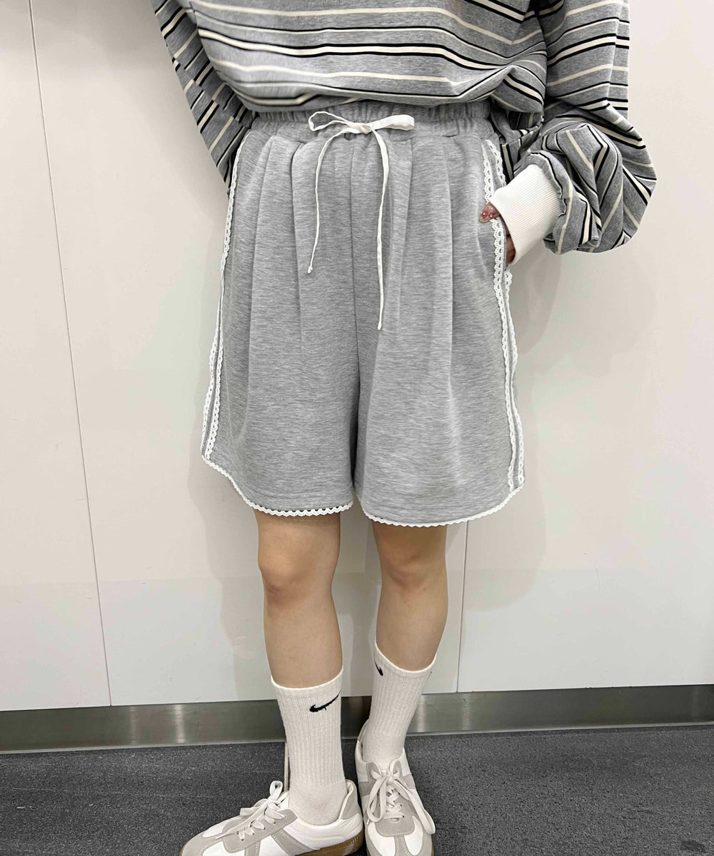 レースパイピングハーフパンツ
