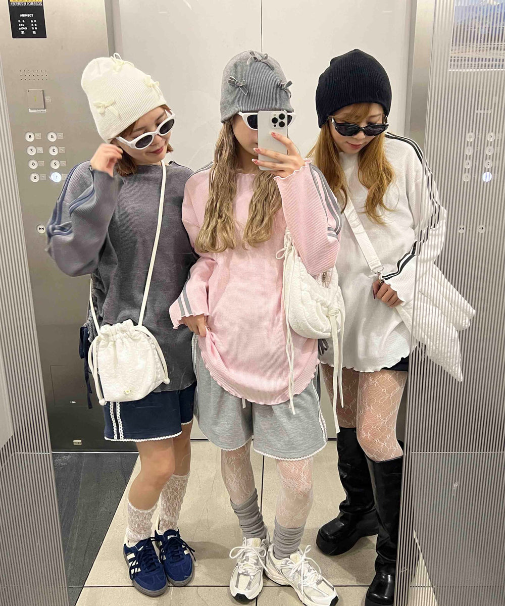 レースパイピングハーフパンツ