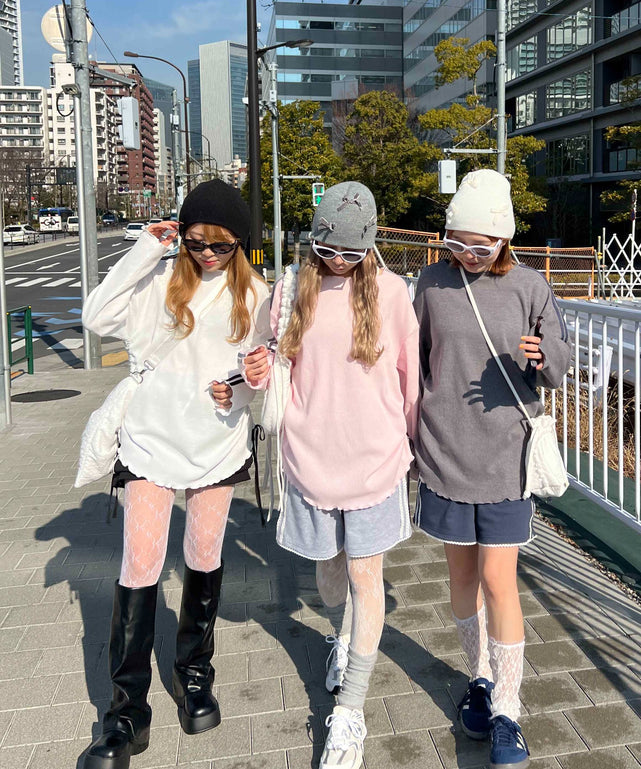 レースパイピングハーフパンツ