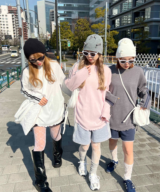 レースパイピングハーフパンツ